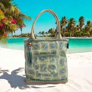 Sigrid Olsen Teal Paisley Tote
